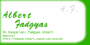 albert fadgyas business card